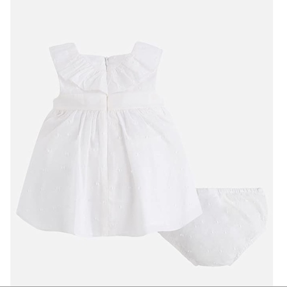 NWT Mayoral White Swiss Dot Infant Dress - Picture 3 of 6
